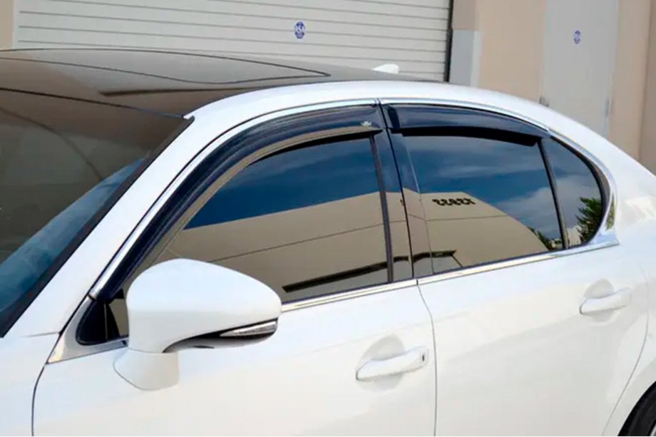 Lexus GS 2011–2020 Deflektory oken s chromovanou lištou (4 ks, HIC) Image