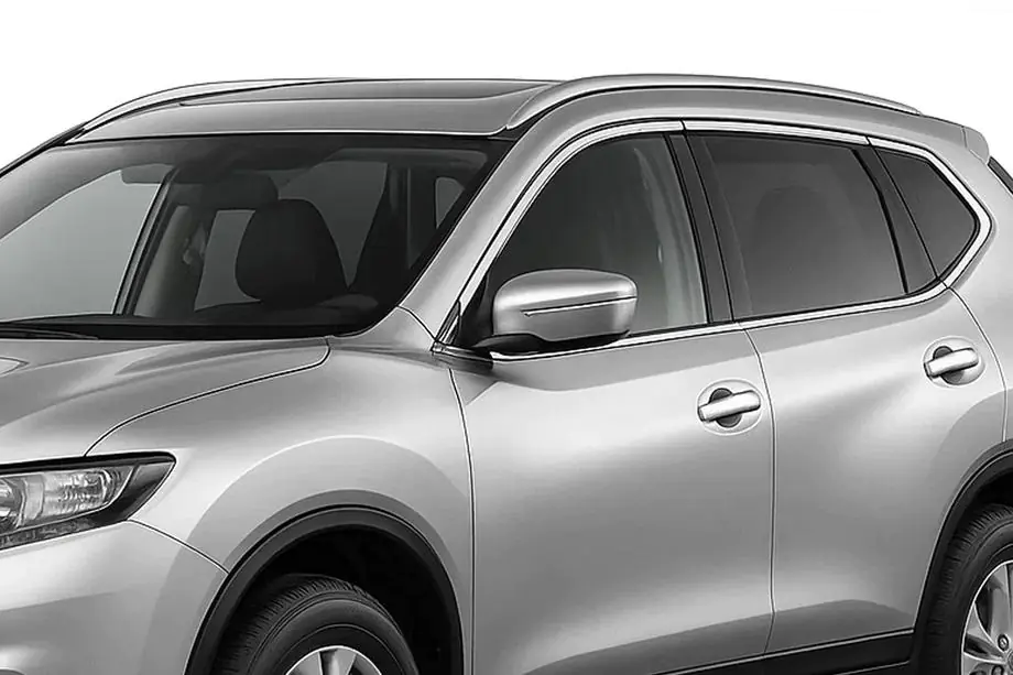 Nissan X-trail T32/Rogue 2014–2021 Integrované střešní ližiny šedé OEM (pro X-trail, hliník, montáž lepením) Fotografie 1