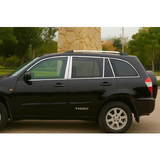 Kompletní chromové lišty kolem oken 2010-2014 (4 ks, Libao) Chery Tiggo 1 2005–2016 fotografie 1