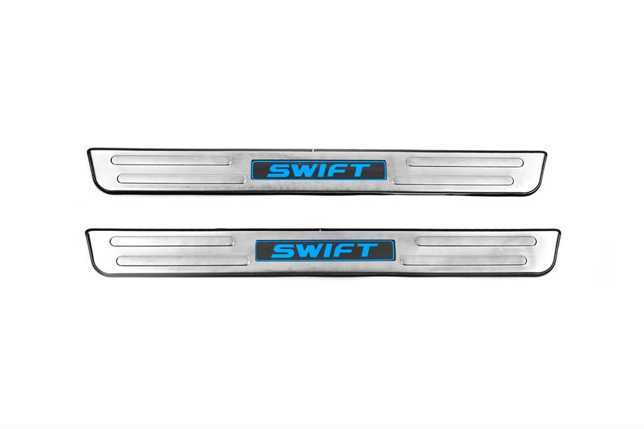 Suzuki Swift 2010–2017 LED nerezové kryty prahů Libao (2 ks) Image
