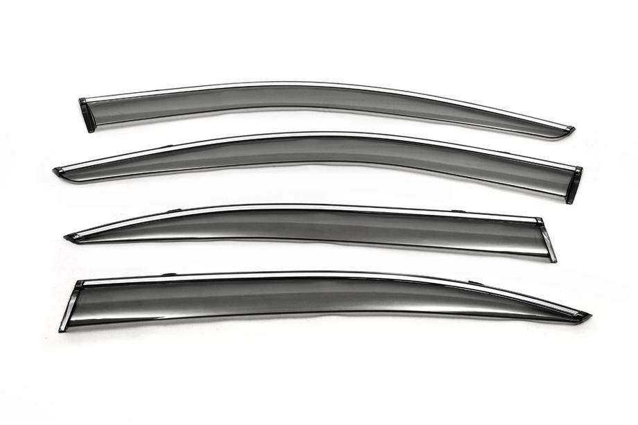 Skoda Octavia II A5 2010–2013 Ofuky oken s chromem LiftBack (4 ks, Libao) Image