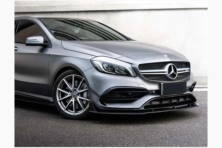 Mercedes A-class W176 2012–2018 Přední lip spoiler (pro AMG-Line / A45 AMG HB 2016-2018, černý) Image
