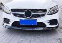 Mercedes C-Class W205 2014–2021 Přední lip spoiler V2 1234 Upgrade (černý, 2018-2021) fotografie 3