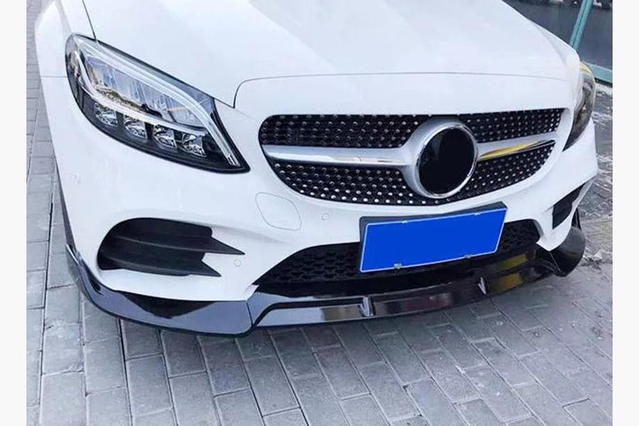 Mercedes C-Class W205 2014–2021 Přední lip spoiler V2 1234 Upgrade (černý, 2018-2021) Image