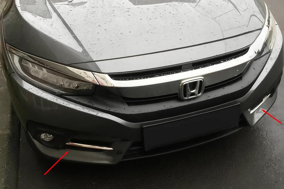 Honda Civic Sedan X 2016–2021 Chromové kryty mlhových světel Carmos (2 ks, nerez) Image