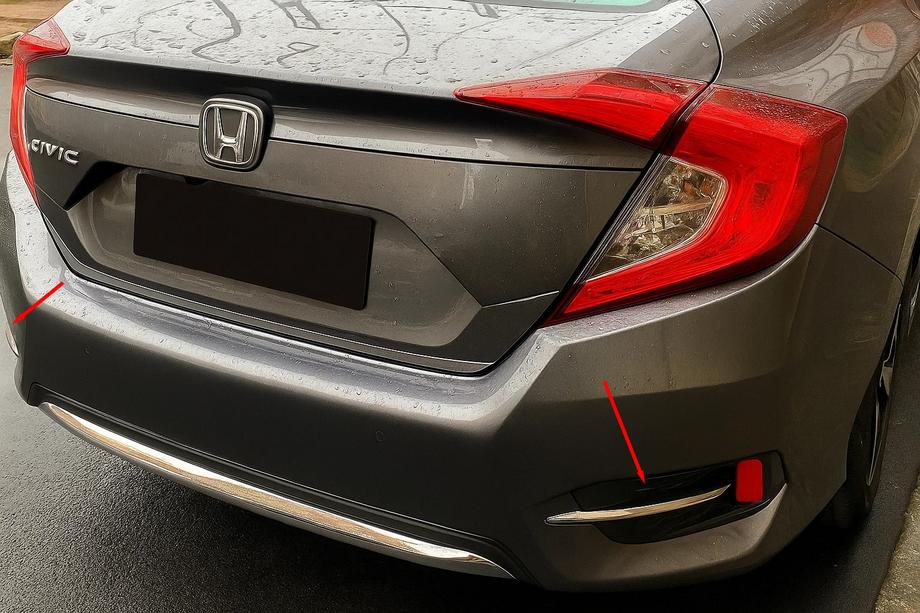 Honda Civic Sedan X 2016–2021 Kryty zadních mlhových světel (2 ks, nerez) Image