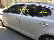 Kia Optima 2010–2016 Nerezové lišty sloupků dveří (6 ks) fotografie 1