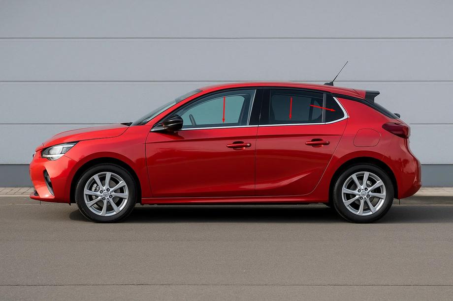 Opel Corsa F 2019– Spodní okenní lišty (6 ks, nerez) Fotografie 1
