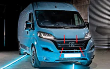 Fiat Ducato 2006–2025 Nerezové kryty masky chladiče 2022+ (3 ks) fotografie 1