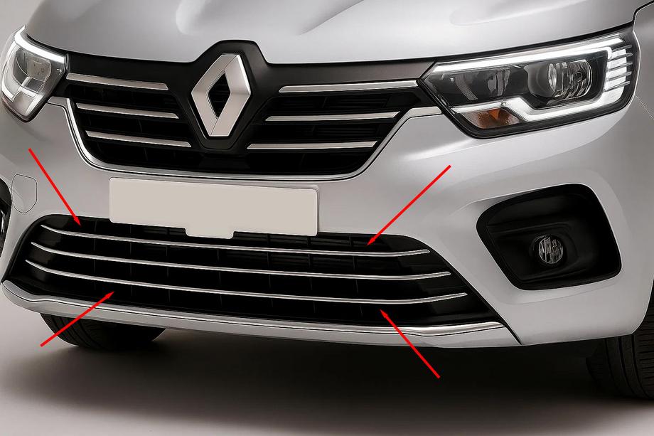 Renault Kangoo/Express 2021– Nerezové kryty mřížky nárazníku (3 ks) Image