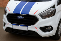 Ford Custom 2013–2022 Nerezové kryty mřížky nárazníku 2018+ (4 ks, nerez.) fotografie 1