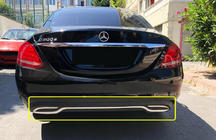 Mercedes C-Class W205 2014–2021 Nerezová lišta na hranu zadního nárazníku V1 fotografie 1