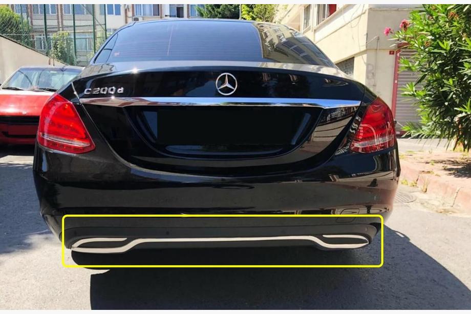 Mercedes C-Class W205 2014–2021 Nerezová lišta na hranu zadního nárazníku V1 Image