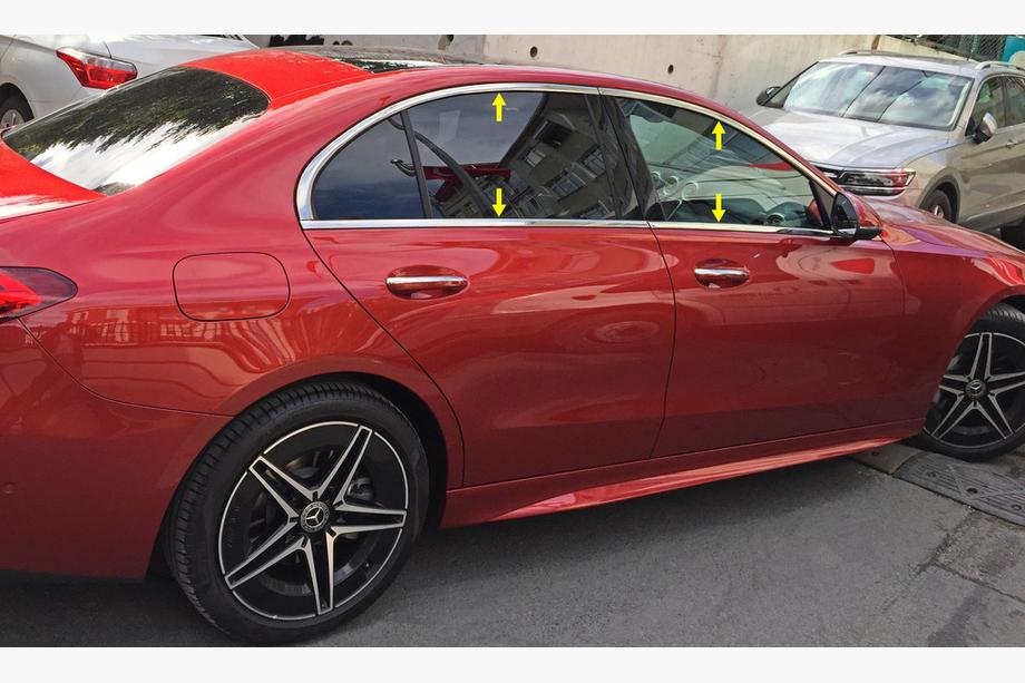 Mercedes C-class W206 2022– Kompletní lišty kolem oken (nerez) Image