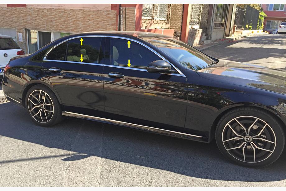 Mercedes E-class W213 2016–2023 Kompletní lišty kolem oken (nerez) Image
