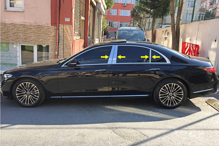 Mercedes S-class W223 2020– Nerezové kryty sloupků Image